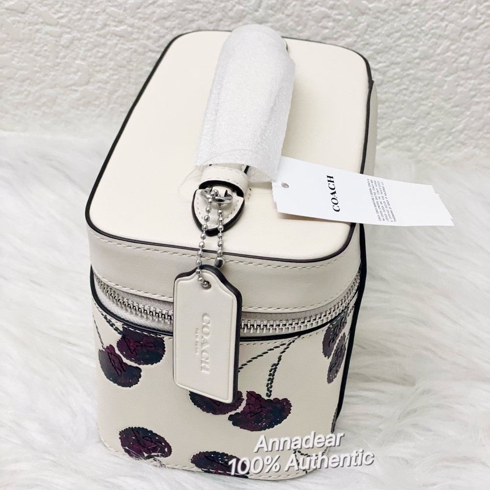 NWT Coach Cosmetic Case With Cherry Print in Chalk Multi CDC13 - Picture 5 of 11